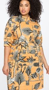 Printed Mock Neck Dress